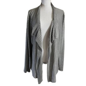 Ashley Stewart NEW Metallic Pull On Shrug Cardigan Sweater 22 24 Silver Gray Top